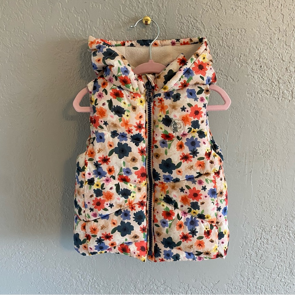 ZARA BABY FLORAL HOODED VEST